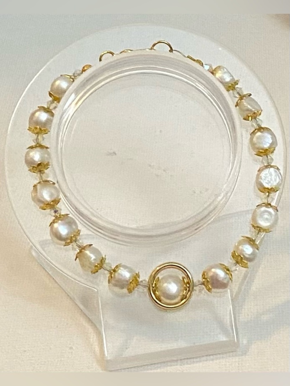 Cultured freshwater potato pearl bracelet